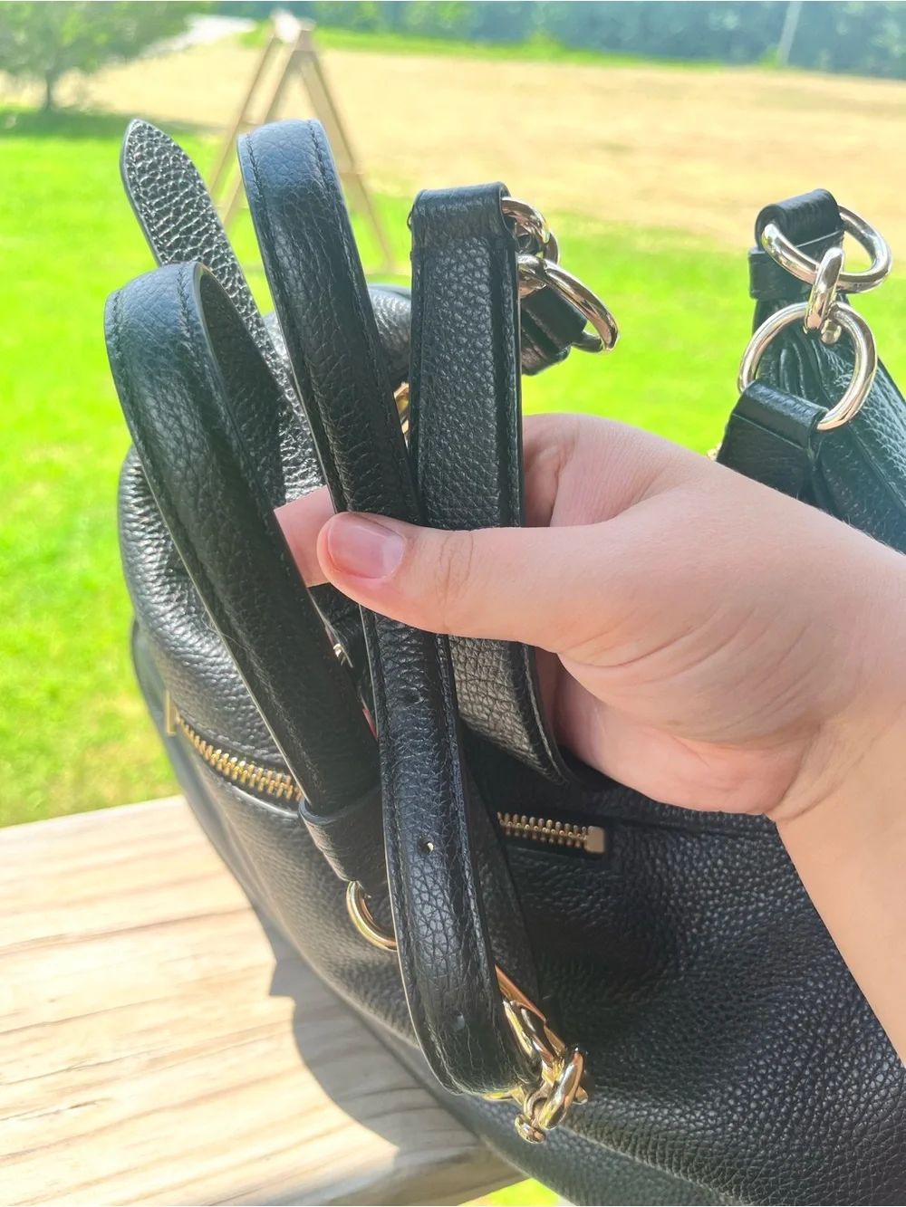 Coach Harley East West Hobo Bag Black Pebbled Leather Crossbody Shoulder Purse